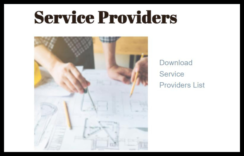 Service Providers List Updated